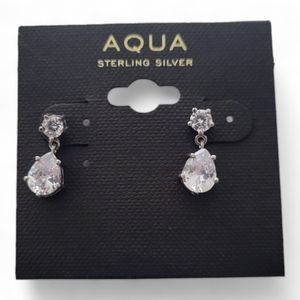FINAL PRICE! Aqua Cubic Zirconia Tear Drop Earrings